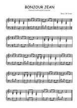 Téléchargez l'arrangement pour piano de la partition de Bonjour Jean en PDF